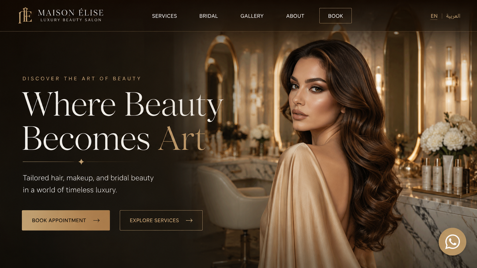 Beauty salon demo website preview