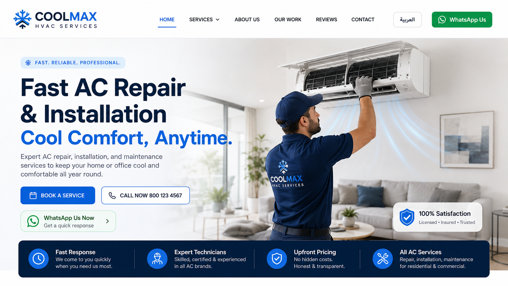HVAC services demo website preview