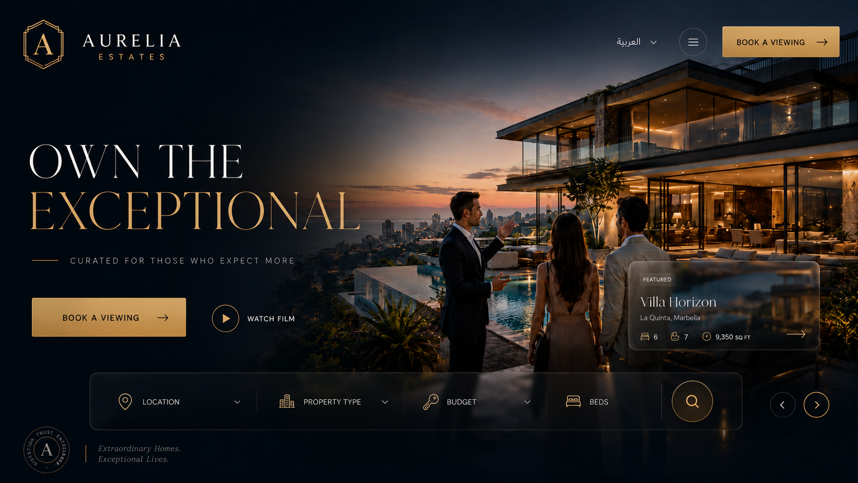 Real estate demo website preview