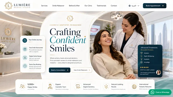 Cosmetic dentistry website preview