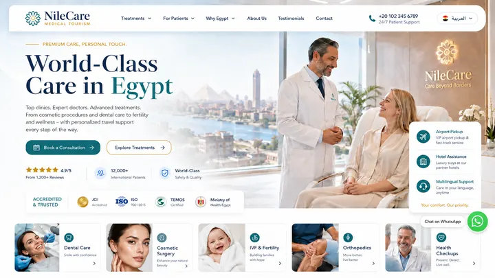 Medical tourism website preview