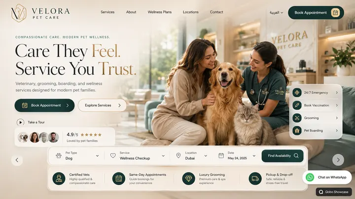 Pet care website preview